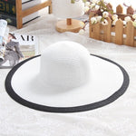 Wind Black White Striped Bowknot Summer Sun Hat - Sabreeonline