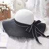 Wind Black White Striped Bowknot Summer Sun Hat - Sabreeonline