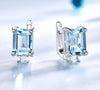 Sets for Women Gemstone Sky Blue Topaz Ring Clip Earrings - Sabreeonline
