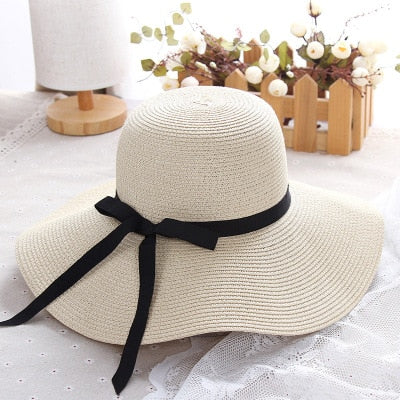 Women Big Wide Brim Beach Hat - Sabreeonline