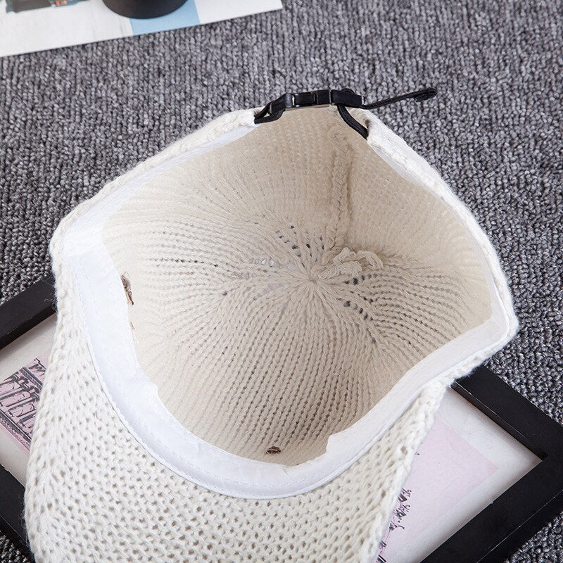 Cat Ears Baseball Cap Wool Knit - Sabreeonline