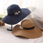 Round Top Raffia Wide Brim Straw Hats - Sabreeonline