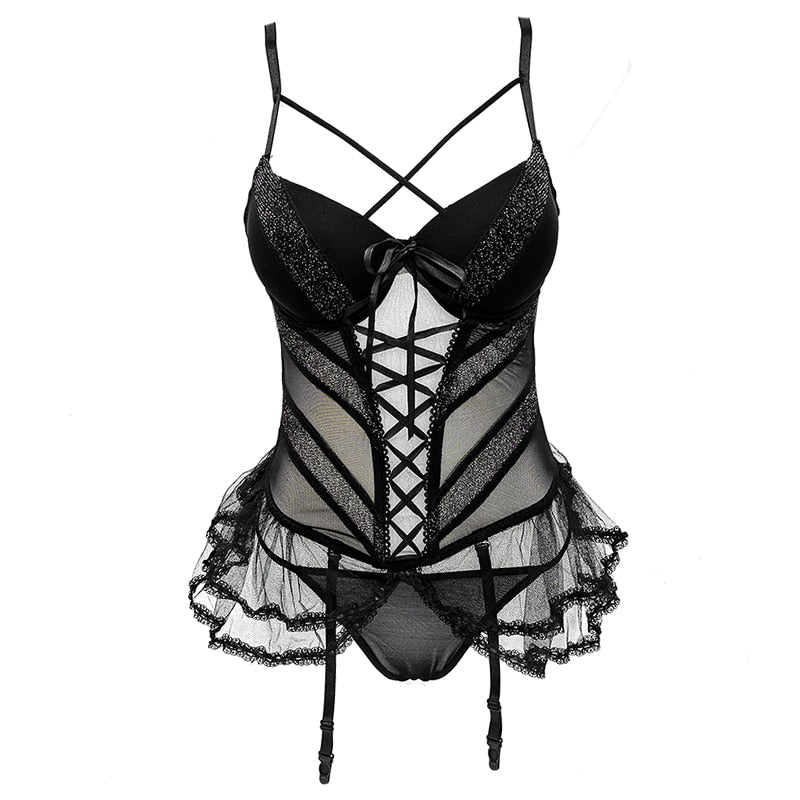 Embroidered Floral Corset[ Lingerie - Sabreeonline