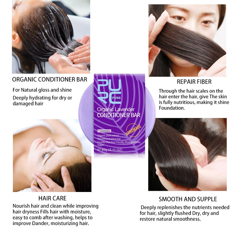 Organic Handmade Lavender Hair Conditioner Bar - Sabreeonline