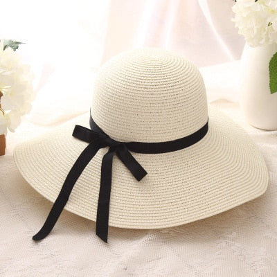 Women Big Wide Brim Beach Hat - Sabreeonline