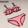 New Push up neoprene bikini set women  Gold Silver sexy swimsuit padded swimwear bathing suit biquini - Sabreeonline