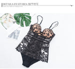 Sexy lace One Piece Swimsuit  Lack Up Back Women Swimwear Female Bather Bathing Suit Swim Wear Monokini Lady S185 - Sabreeonline