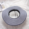 Wind Black White Striped Bowknot Summer Sun Hat - Sabreeonline