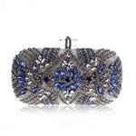 Women Clutch Party Luxury Blue Evening Bag Wedding Purse Crystal Chain Shoulder Bag High Quality Rhinestone Female Clutch - Sabreeonline