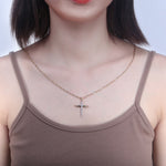 Angel Wings Cross Pendant Necklace - Sabreeonline