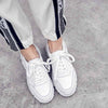 Full Grain Leather White Sneakers - Sabreeonline
