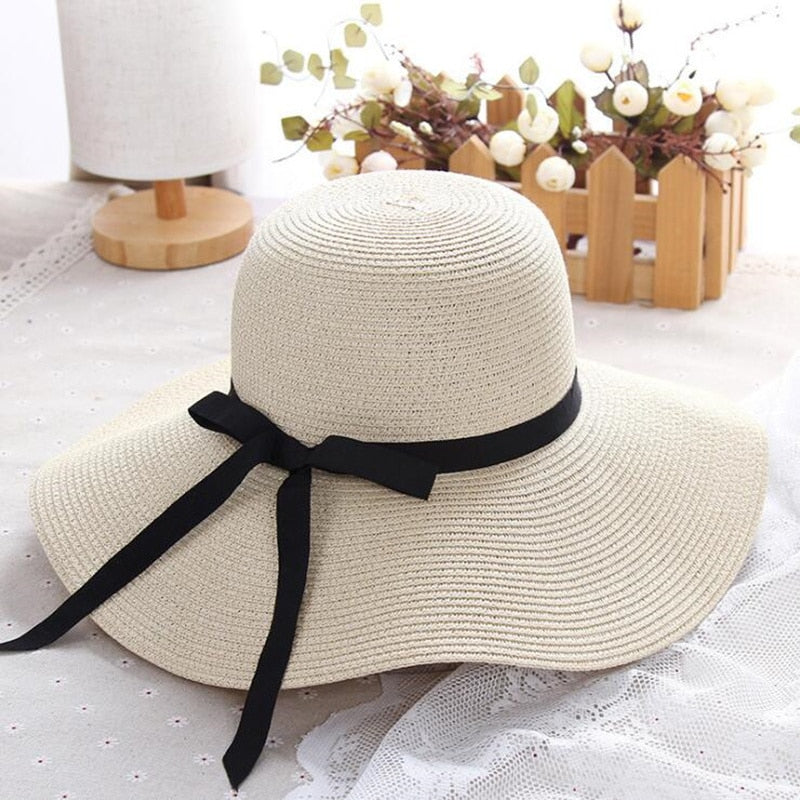 Women Big Wide Brim Beach Hat - Sabreeonline