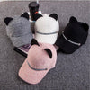 Cat Ears Baseball Cap Wool Knit - Sabreeonline