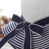 Wind Black White Striped Bowknot Summer Sun Hat - Sabreeonline