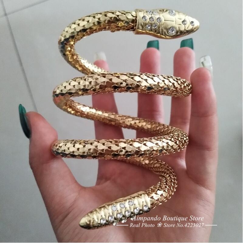 Sexy Gold Snake Ankle Wrap High Heel Gladiator Sandals Woman Summer Open Toe Party Dress Shoes - Sabreeonline