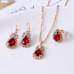 Jewelry Sets Hoop Earrings Necklace and Ring - Sabreeonline