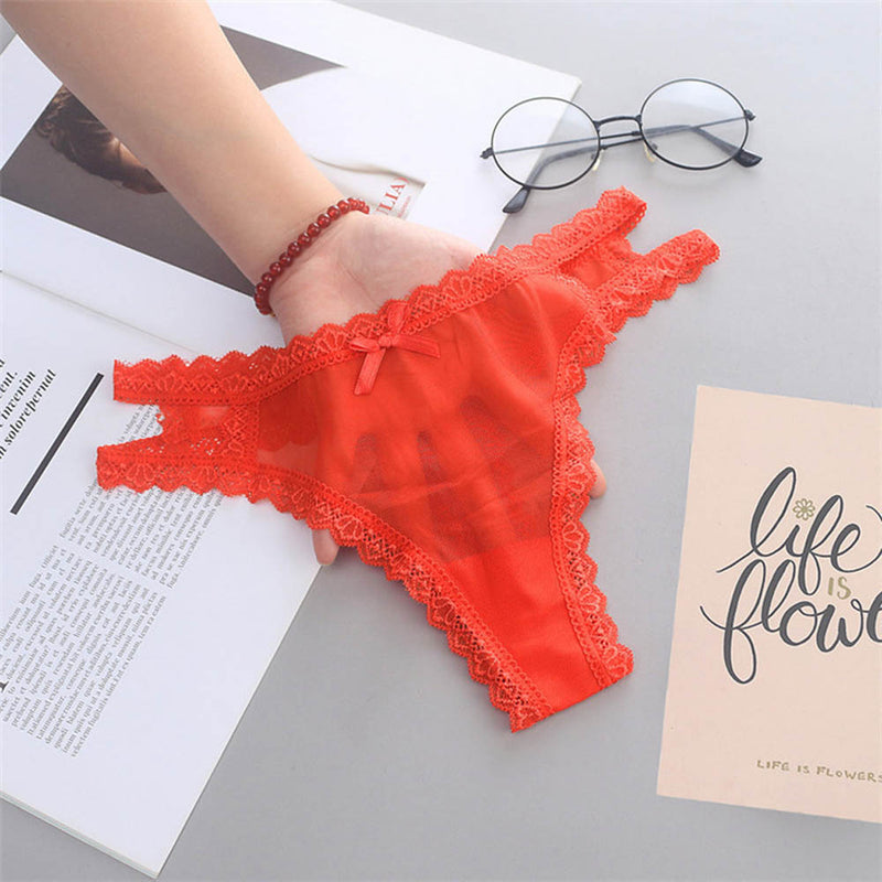 Summer Thin Panties Sexy Hollow Out Women&#39;s Lace Seamless Underwear Low Waist Lingerie G-String Breathable Comfort Lady Briefs - Sabreeonline