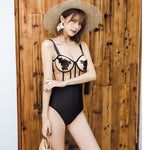 Flower Lace Appliqué Retro Sexy Bra Set - Sabreeonline