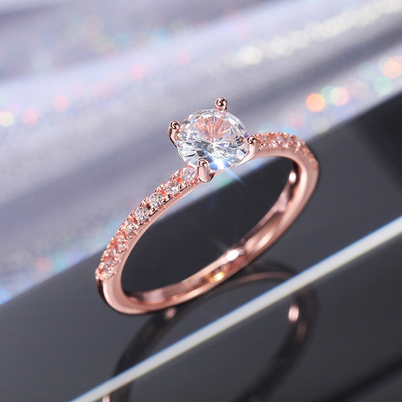 New Luxury Classic Sparkling Zircon Engagement Wedding Ring - Sabreeonline