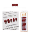 Set Shiny Matte Nail Tips with Designs Reusable Press - Sabreeonline