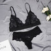 Women Lace Bra Sets Seamless Underwear Transparent Backless Ultra-Thin Unline Lingerie Floral Soft Comfortable Bra Thong Set - Sabreeonline