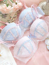 Lace lingerie Fresh Steel Ring Gathered Set - Sabreeonline