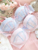 Lace lingerie Fresh Steel Ring Gathered Set - Sabreeonline