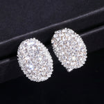 Classic Design Romantic AAA Cubic Zirconia Stone Stud Earrings - Sabreeonline