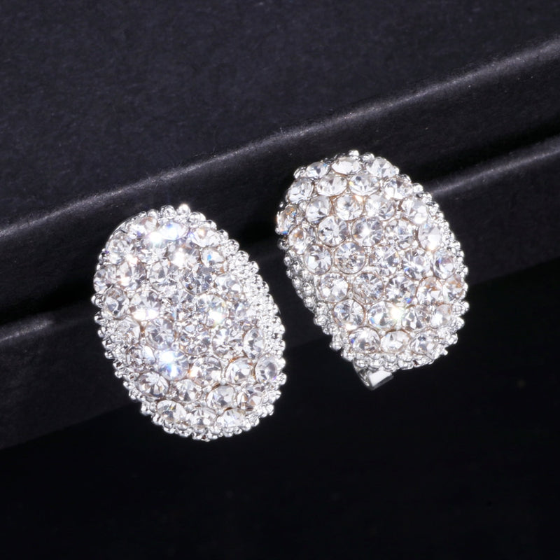 Classic Design Romantic AAA Cubic Zirconia Stone Stud Earrings - Sabreeonline