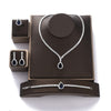 Gorgeous Women Wedding Party Jewelry Necklace Bracelet Earring and Ring Set - Sabreeonline