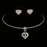 Crystal Choker Necklace Earrings Set - Sabreeonline