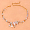 Letter Heart Rhinestone Anklet Chain Double Layer - Sabreeonline