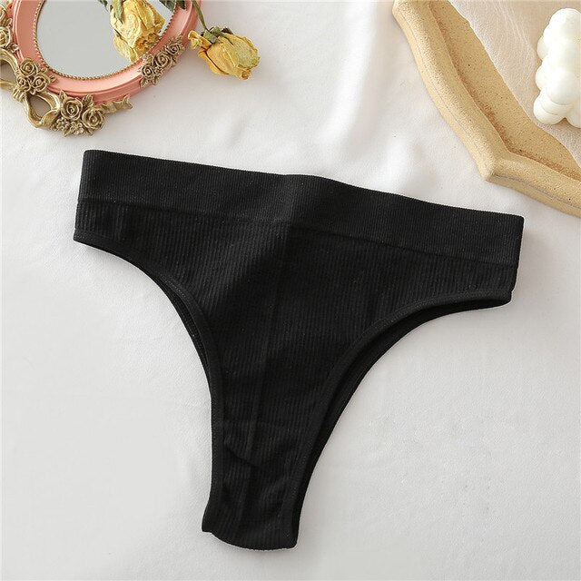 S-XL Seamless Women&#39;s Panties 9 Solid Color High Waisted Thongs Women Comfortable Women&#39;s Cotton Briefs Sexy Female Underpants - Sabreeonline