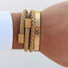 Luxury Roman Number Charm Woven Stainless Steel Bracelet for Men Jewelry - Sabreeonline