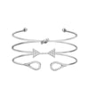 Modyle Classic Arrow Knot Round Crystal Gem Multilayer Adjustable Open Bracelet Set Women Fashion Party Jewelry Gift - Sabreeonline
