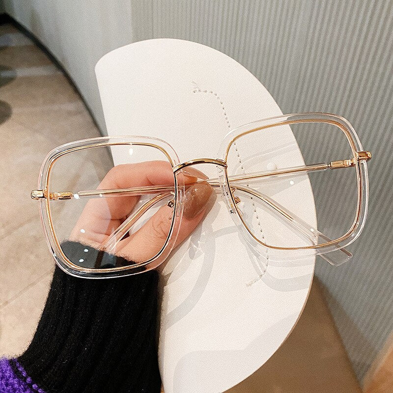 Big Square Frame Glasses Vintage Eyeglasses - Sabreeonline