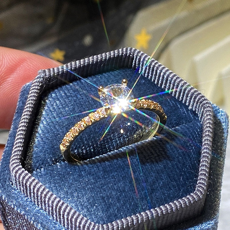 New Luxury Classic Sparkling Zircon Engagement Wedding Ring - Sabreeonline