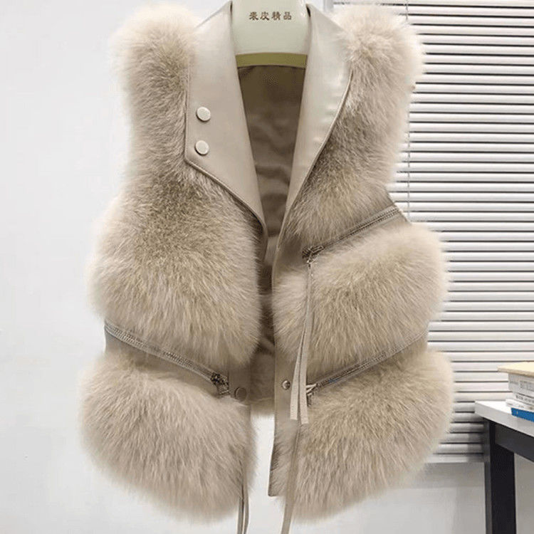 Faux Fur Vest Sleeveless Coat - Sabreeonline