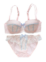 Lace lingerie Fresh Steel Ring Gathered Set - Sabreeonline