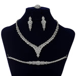 Bridal Necklace Earrings Ring and Bracelet Jewelry - Sabreeonline
