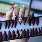 Long Stiletto Glitter Full Set Custom Salon - Sabreeonline