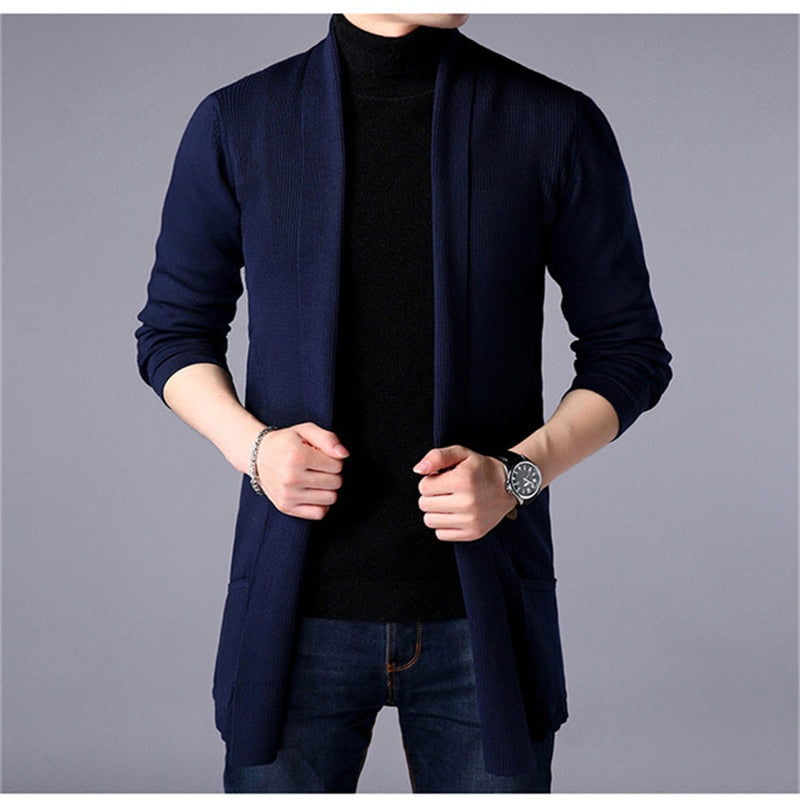 Casual Cardigan Long Solid Style - Sabreeonline