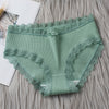 Women's Seamless Cotton Underwear Sexy Low Waist Lace Ruffle Briefs Solid Color Stretch Underpants Breathable Intimates Lingerie - Sabreeonline