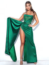 Green Side Split Mermaid Gown - Sabreeonline