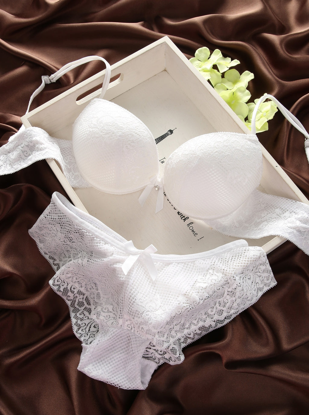 Sexy Underwear Satin Lace Embroidery Sets - Sabreeonline