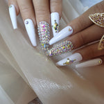luxury Jewelry Ballet Coffin Fake Nail Crystal Diamond - Sabreeonline