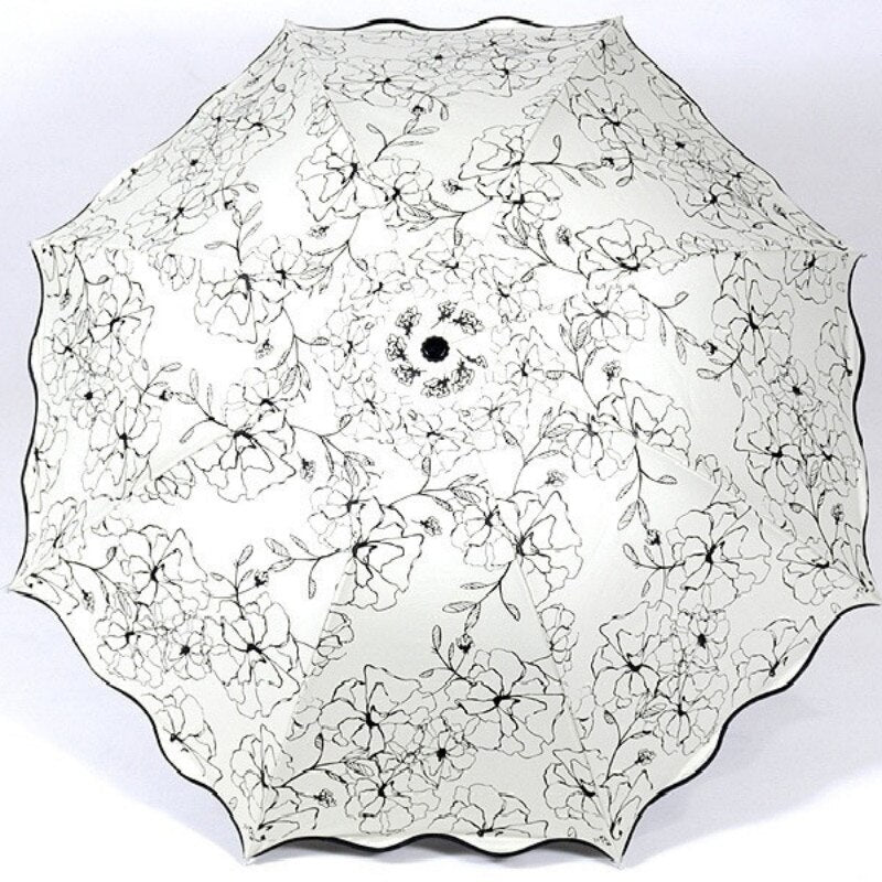 Princess Girl Fashion Wave Edge Sunshade Umbrella - Sabreeonline