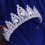 Luxury Sliver Plated Rhinestone Crystal Faux Pearl Necklace Earrings Jewelry Set for Bride Wedding - Sabreeonline