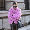 Woman Winter Faux-Fur Coat Elegant - Sabreeonline