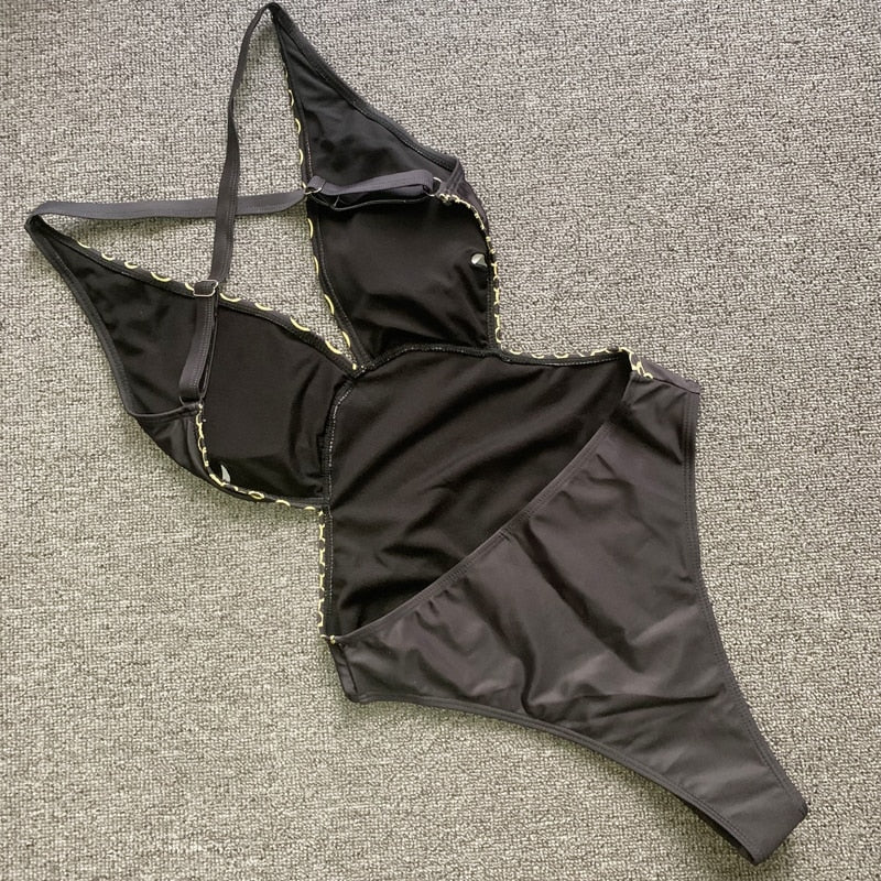 New Golden Print One Piece Swimwear - Sabreeonline